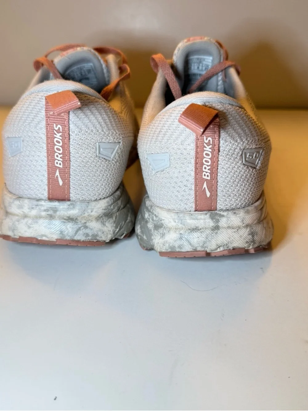 Brooks Women's Running Sneakers in Light Pink and Tan Accents